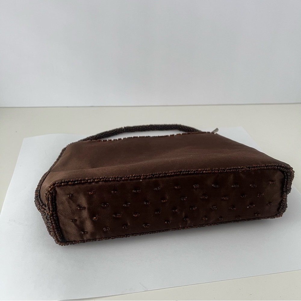 Elegant Brown Beaded Handbag Vintage Bijoux Terner - Picture 13 of 15